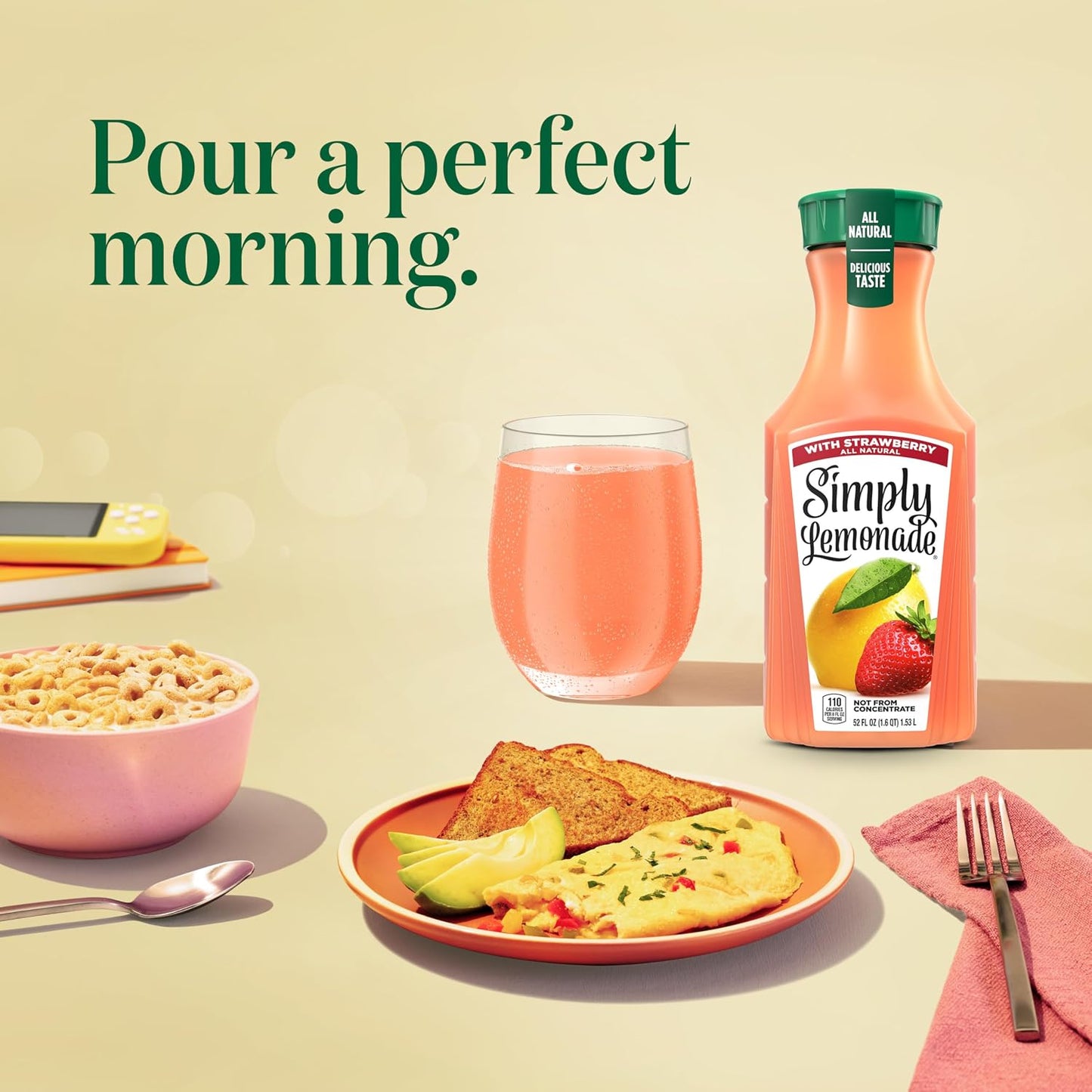 Simply Lemonade with Strawberry, 52 Fl Oz Bottle