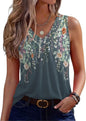 Zeagoo Womens Tank Tops Summer Sleeveless Tops V Neck Pleated Shirts