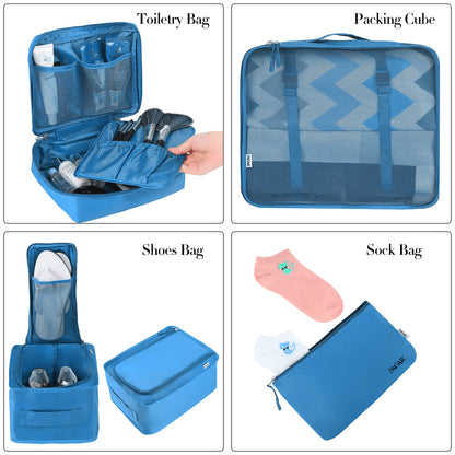 BAGAIL 8 Set Packing Cubes Luggage Packing Organizers for Travel Accessories-Cream