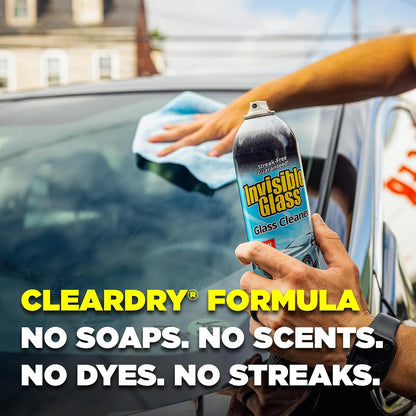 Invisible Glass 91164-2PK Premium Aerosol Glass Cleaner Spray for Car Windshields and Windows, Automotive and Home Window Cleaner, Streak-Free, Ammonia-Free, Tint-Safe – 19 oz (Pack of 2)