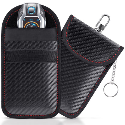 Faraday Pouch for Car Keys, Faraday Bag, Car RFID Signal Blocking Holder, Key Fob Protector, Key fob cage Block Signal Anti-Theft Fob Case Red,M