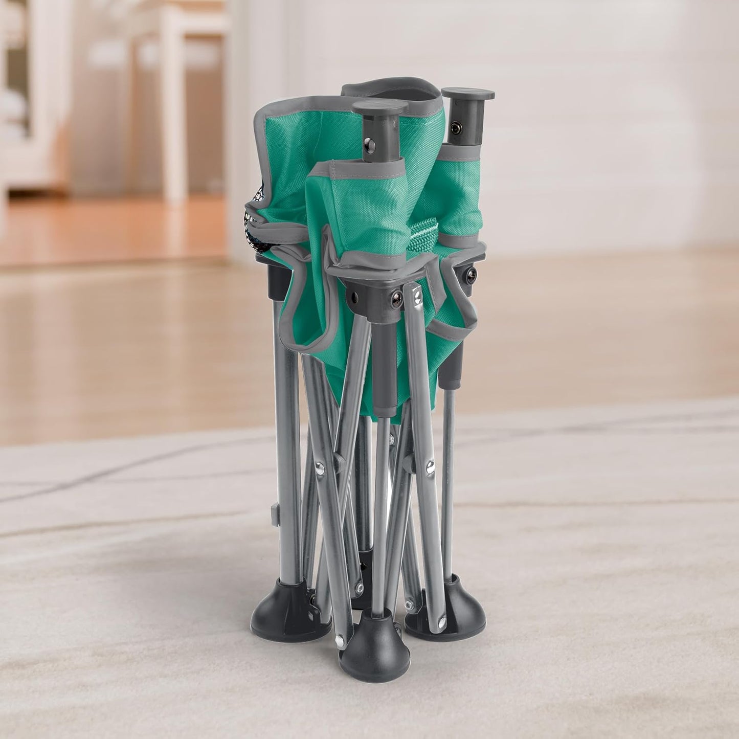 Bright Starts Pop 'N Sit Portable Booster, Indoor/Outdoor Use, Floor Seat with Feeding Tray, Teal, 6 Mos - 3 Yrs