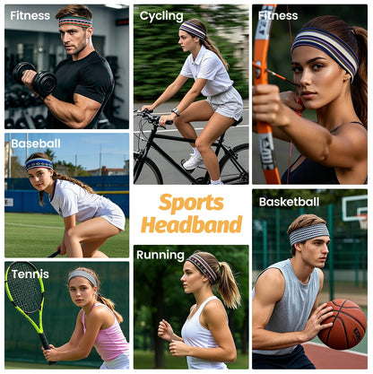 Headbands for Women - 6 Pack Wide Elastic Hair Bands | Stretchy Sweatbands Hair Bands | Soft Sports Thin Head Bands | Non-Slip Accessories Bands for Fashion, Washing Face, Workouts, Yoga, Daily Use