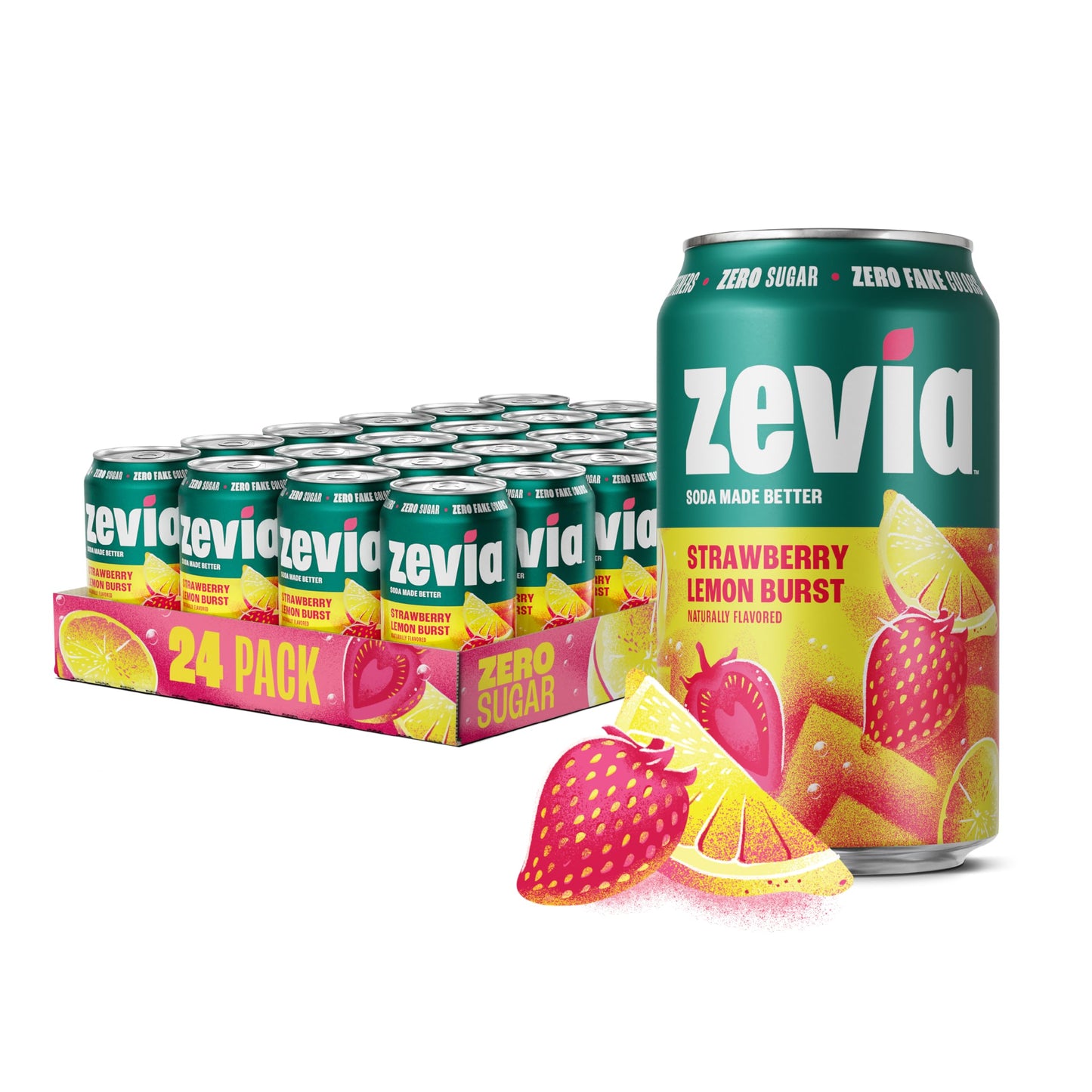 Zevia Zero Sugar Soda, Cola, 12 oz Cans (24-Pack) – Naturally Sweetened, Zero Calorie Sugar Free Soda - Non-GMO Project Verified, Gluten-Free, Vegan
