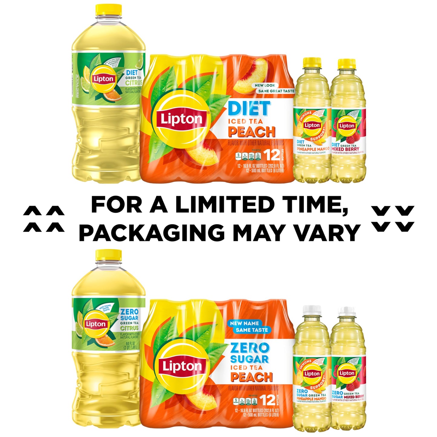 Lipton Zero Sugar Iced Tea, Green Tea Citrus, 16.9 fl oz Bottles, (12 Pack), 100% DV Vitamin C