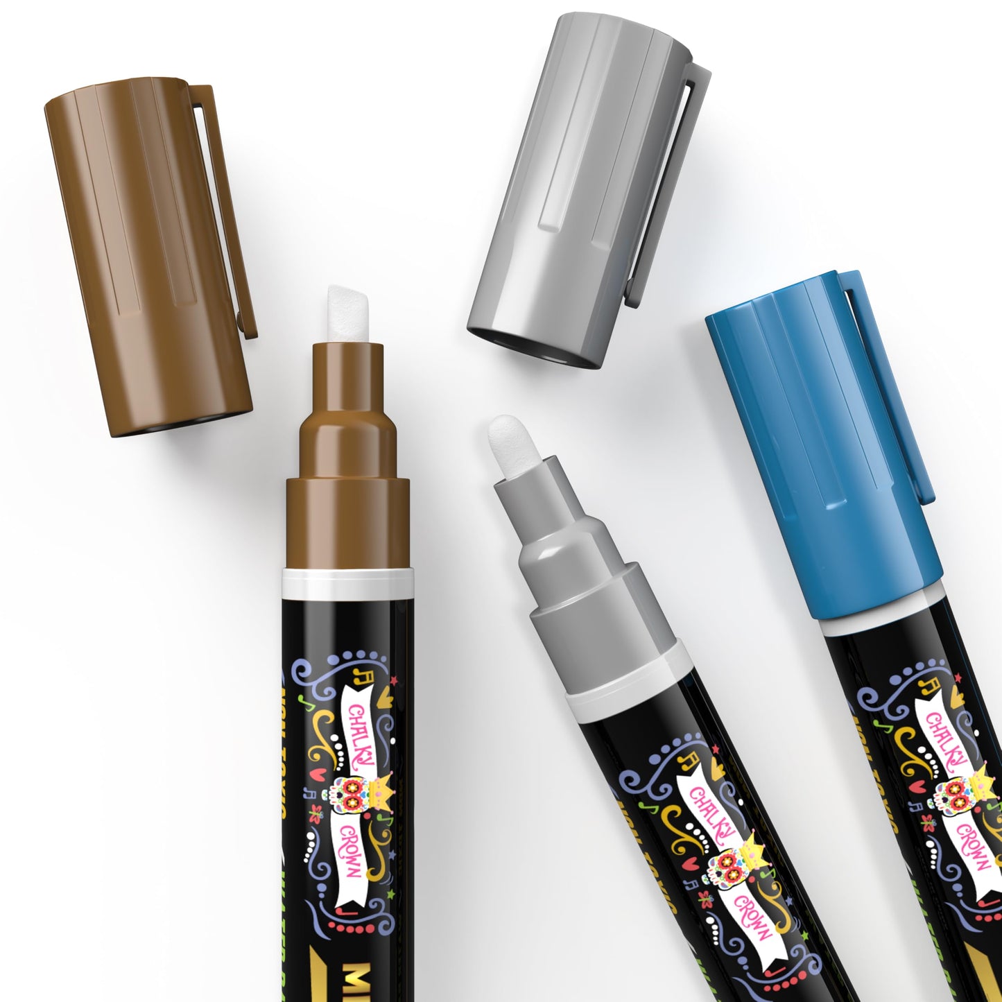 CHALKY CROWN Liquid Chalk Markers - Bold Chalkboard Markers - 8 Pack, 6mm