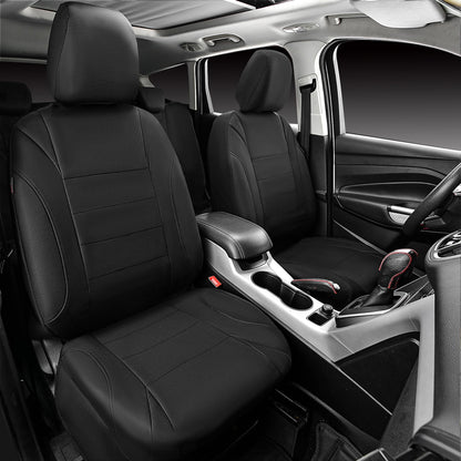 CAR PASS Waterproof Car Seat Covers Front Seats Only with 5mm Composite EVA, Neoprene Car Seat Cover with Separate Headrest Cover, Quick Setup Universal Fit for Car SUV Trucks,Airbag Compatible（Gray