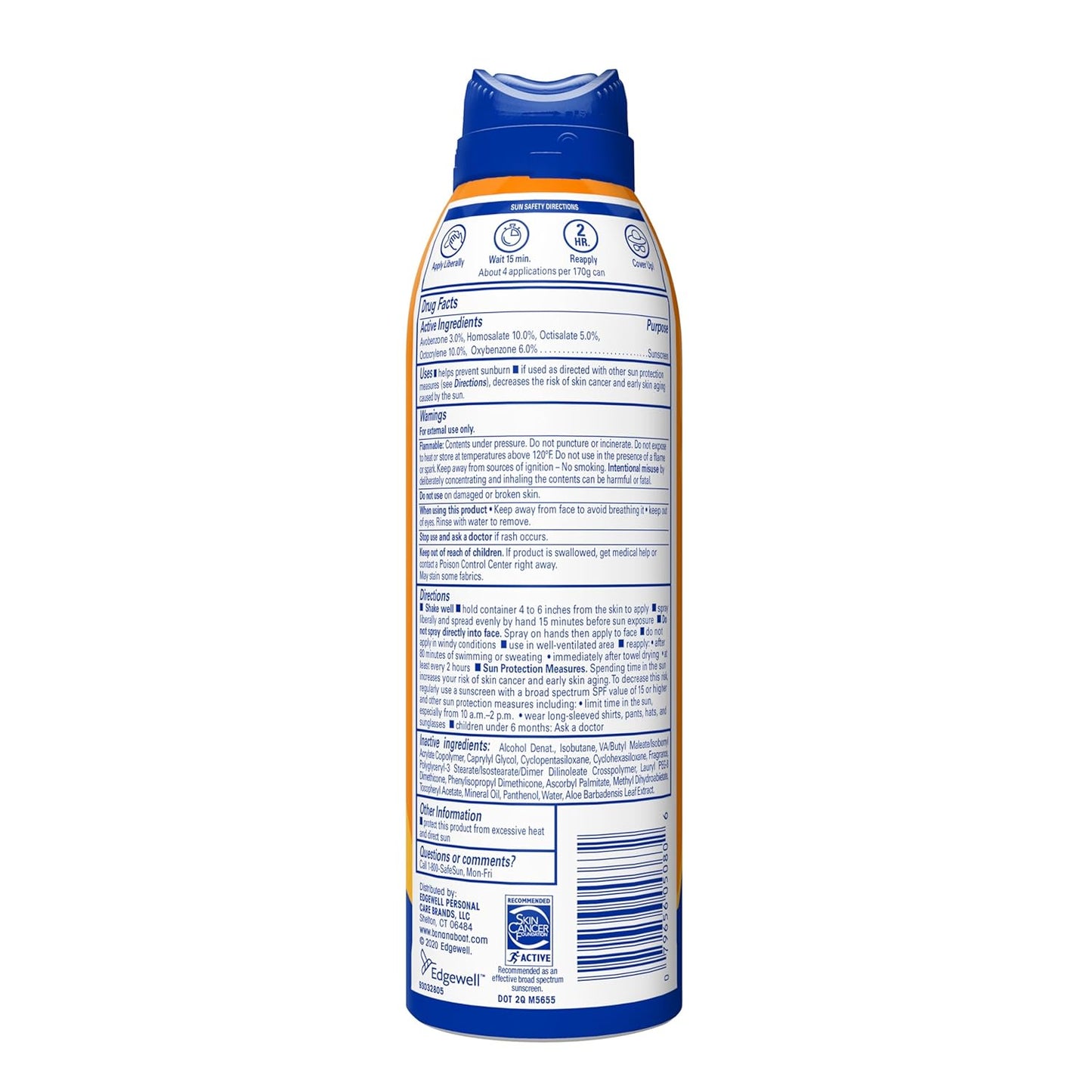 Banana Boat Sport SPF 50 Sunscreen Spray, 6 oz (2 Pack)