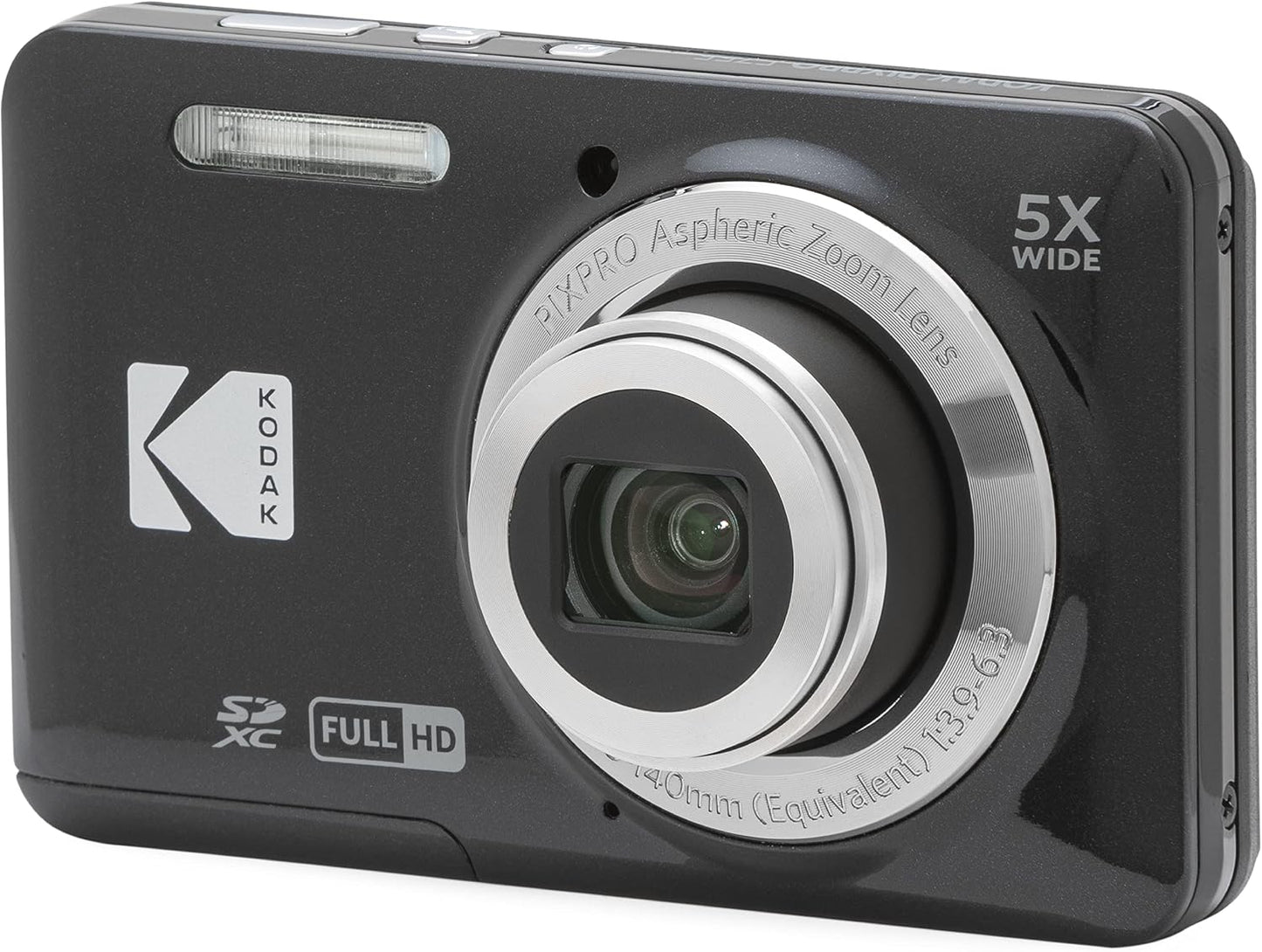 KODAK PIXPRO FZ55 16MP Compact Digital Camera, 5X Optical Zoom, Black