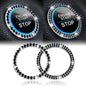 LivTee 2 PCS Crystal Double Rhinestone Car Engine Start Stop Decoration Ring, Bling Car Interior Accessories for Women, Push to Start Button Cover Sticker, Automotive Decals, Light Green