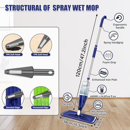 Microfiber Spray Mops for Floors Cleaning: Wet Dry Mop Hardwood Floor Mops