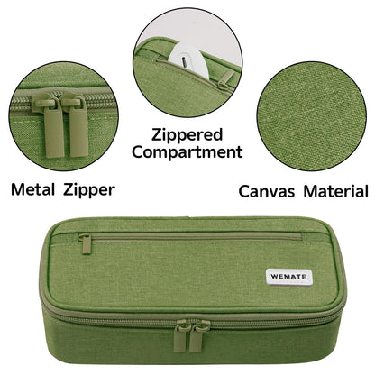 WEMATE Pencil Case, Large Storage Organizer, Makeup Bag, Teacher Must - have, Big Pencil Pouch, Marker Case for College