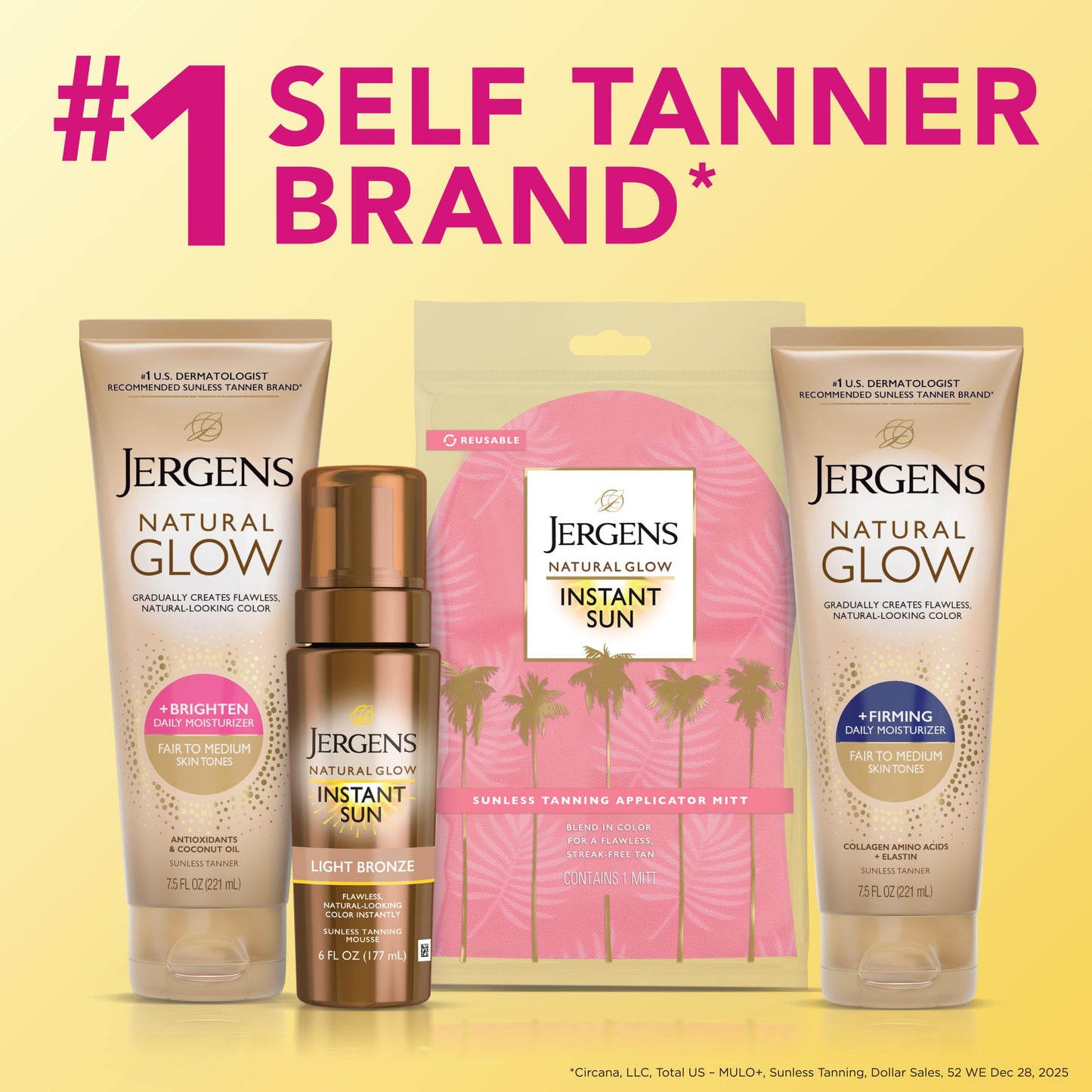 Jergens Natural Glow + Firming Daily Moisturizer Medium to Tan Skin Tones 7.5oz