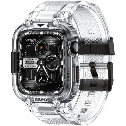 amBand Bands Compatible with Apple Watch 9/8/7/6/5/4 & SE 3/2/1 45mm/44mm Case for Men, M1 Sport Series Rugged Case Protective Cover for iWatch SE3/SE2/6/SE/5/4 44/45 mm Men Black