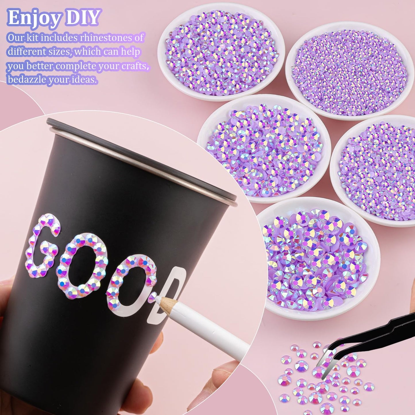 Rainbow Flatback Rhinestones for Crafting and 3PCS B7000 Glue (Set 1), 2 Boxes of 4500 PCS Resin Rhinestones Gems Charms for Bedazzling DIY Crafts Tumblers Shoes Fabric Clothing Nail Art