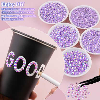 Rainbow Flatback Rhinestones for Crafting and 3PCS B7000 Glue (Set 1), 2 Boxes of 4500 PCS Resin Rhinestones Gems Charms for Bedazzling DIY Crafts Tumblers Shoes Fabric Clothing Nail Art