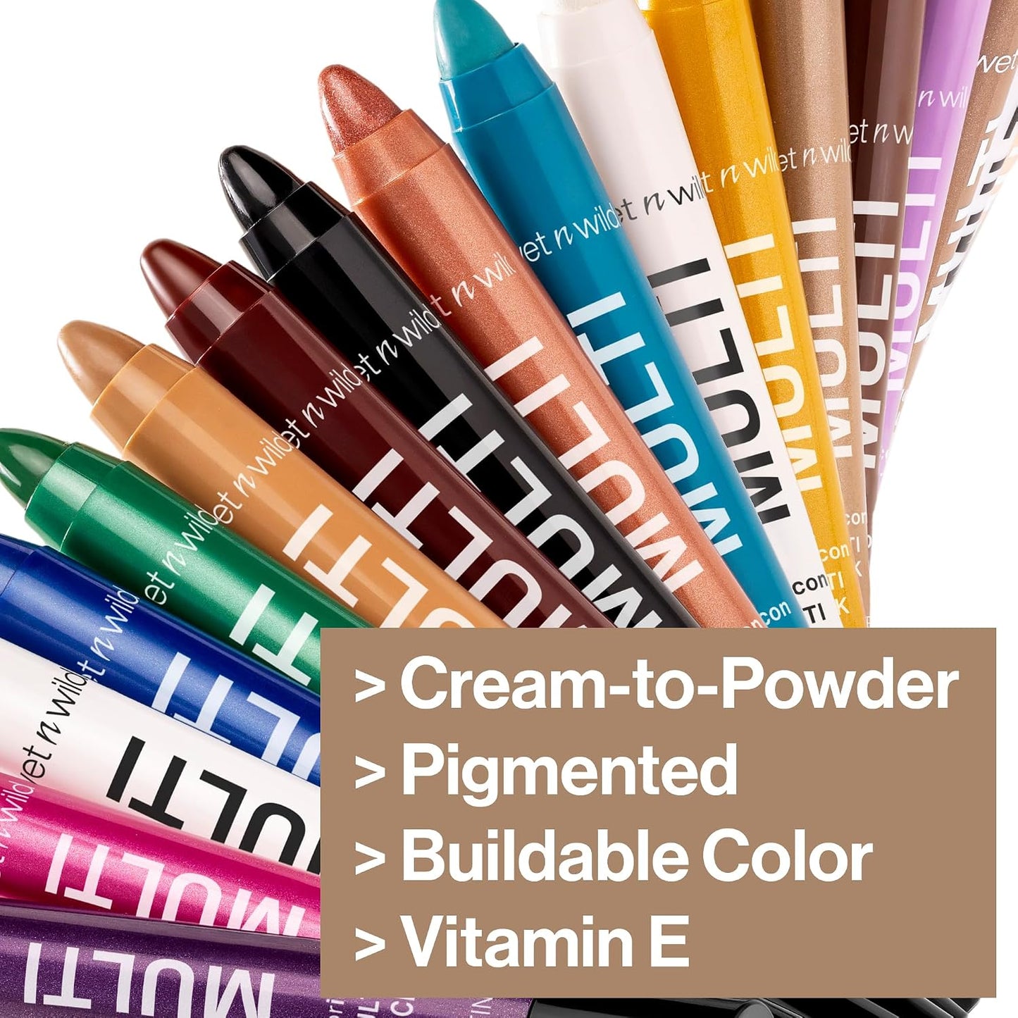 wet n wild Color Icon Cream Eyeliner Eyeshadow Multi-Stick, Moisturizing, Nourishing Velvety Cream-to-Powder Buildable & Blendable Formula, Cruelty-Free & Vegan - Brown Sugar