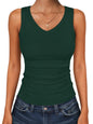 ANRABESS Tank Tops for Women V Neck Summer Sleeveless Ribbed Knit