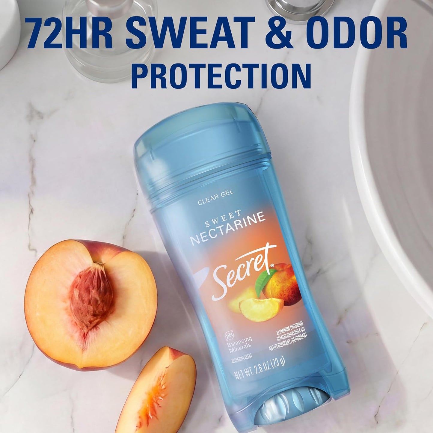 Secret Fresh Antiperspirant Deodorant for Women, 72hr Freshness on the Rocks with Pro-Hyaluronic Acid, Miami Mocktails Edition, Clear Gel, Pineapple Paradise with Pineapple & Coconut Scent, 2.6 oz