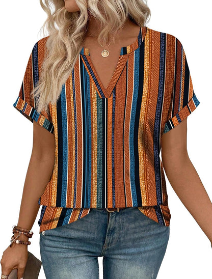 WIHOLL Womens Blouses Spring Tops Short Sleeve Shirts Dressy Casual Summer Vacation Fashion Clothing 2026