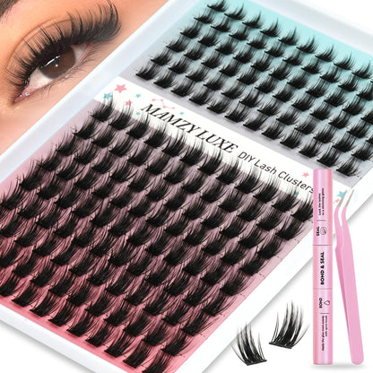 Lash Clusters Wispy 100D Eyelash Clusters 10-18mm Fluff Cluster Eyelash Extensions D Curl No Plastic Feel Individual Lashes Extension 204 Pcs Versatile False Eyelashes Clusters