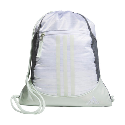 adidas Alliance Sackpack – Drawstring Backpack for Sports, Small Gym Bag, Preloved Teal Green/Black/3, OSFA