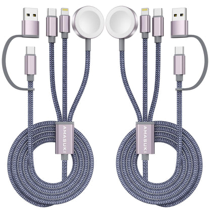 2026 Travel Essentials for Apple Watch Charger,Cruise Vacation Camping Essentials,iPhone Charger,Multi Charging Cable,3 in 2 Charging Docks for iWatch Series 11-2/Ultra,iPhone 17-12,Car