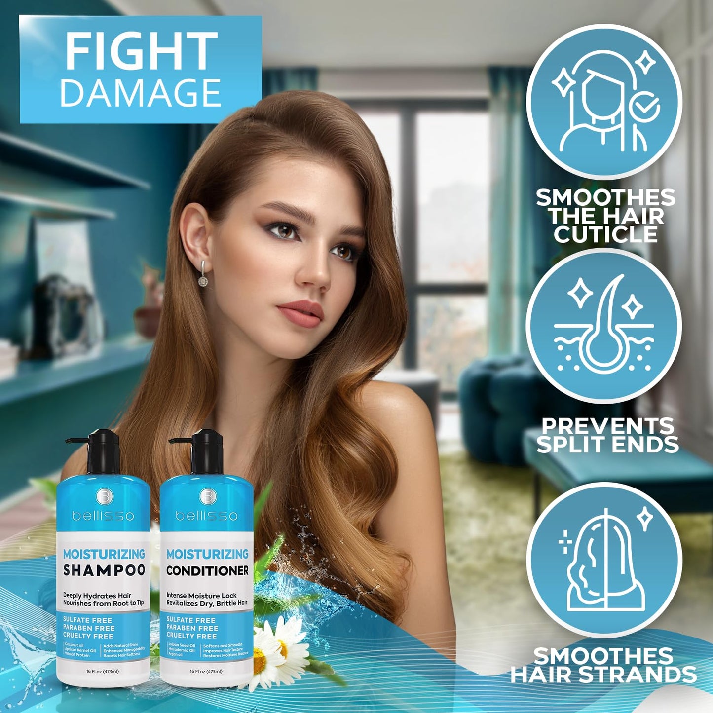 Caffeine Shampoo and Conditioner Set - Volumizing Products for Women and Men - Thickening, Volume Boosting Formula for Thinning and Fine Hair - Sulfate Free, No Parabens - Hydrating, Salon Grade