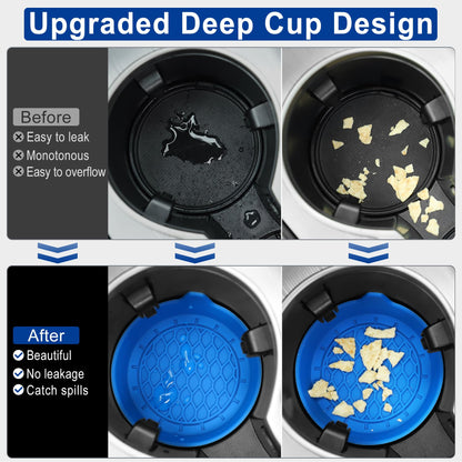 SINGARO Car Cup Holder Coaster, Silicone Cup Holder Insert, Universal Non-Slip Cup Holders, Car Accessories Interior for Women and Man Interior Sets 4 Pack Black
