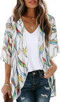 CHICGAL Womens Floral Kimono Cardigan Beach Cover Up Casual Summer Tops