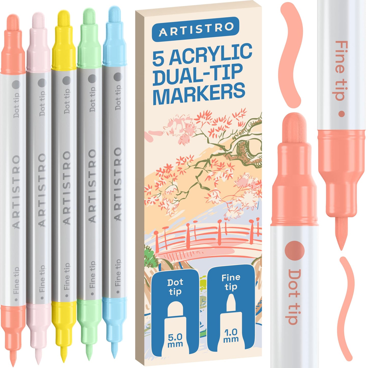 ARTISTRO Dual-Tip Acrylic Paint Marker Pens - Set of 36