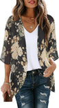 CHICGAL Womens Floral Kimono Cardigan Beach Cover Up Casual Summer Tops