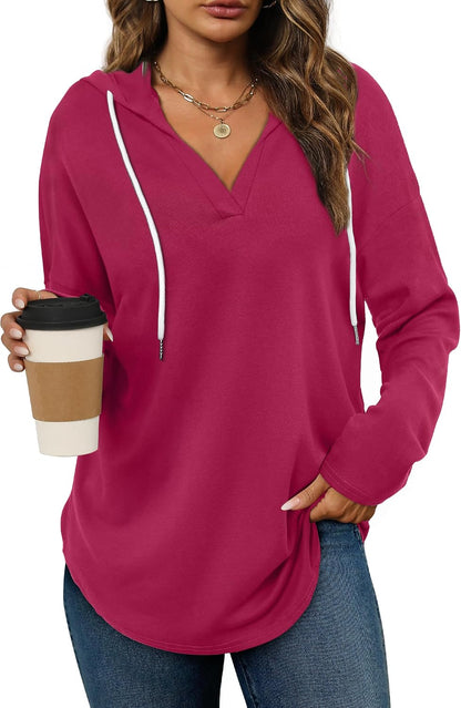 Bofell Womens Fashion Tops Hoodies for Women Pullover Oversized Sweatshirts Long SLeeve Shirts Loose Fit
