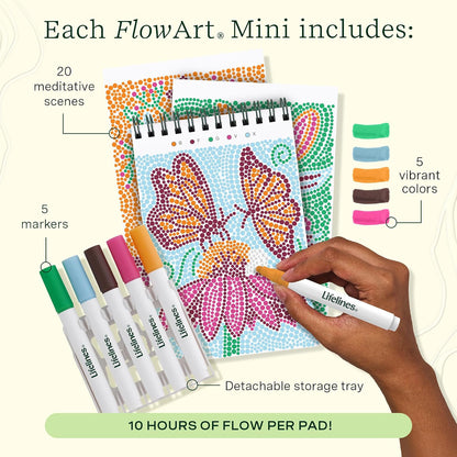 Lifelines FlowArt Mini Activity Pads, 3-Pack, Dot-by-Letter Coloring Books