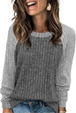 WIHOLL Long Sleeve Shirts for Women Lightweight Sweaters Fall Outfits 2026 Color Block Winter Clothing Dressy Casual Soft