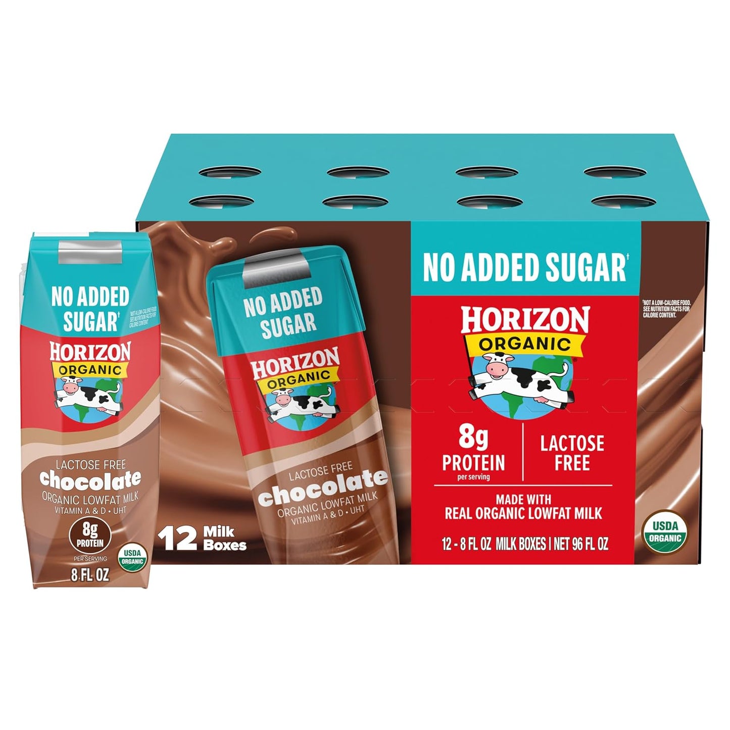 Horizon Organic Shelf Stable Whole Milk Boxes, Pack of 18-8g Protein per Serving