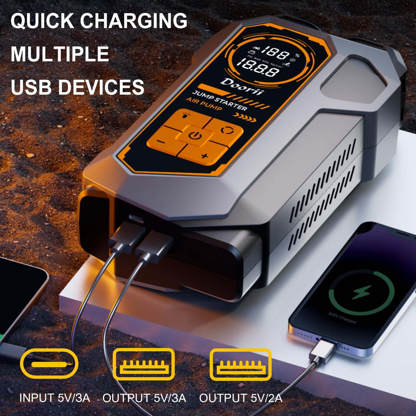 10000A Jump Starter, 24V 155WH Car Jump Starter Battery Pack for All Gas & All Diesel Engine, Portable Truck Jump Starter, Power Station for Camping Essentials (V10-1)