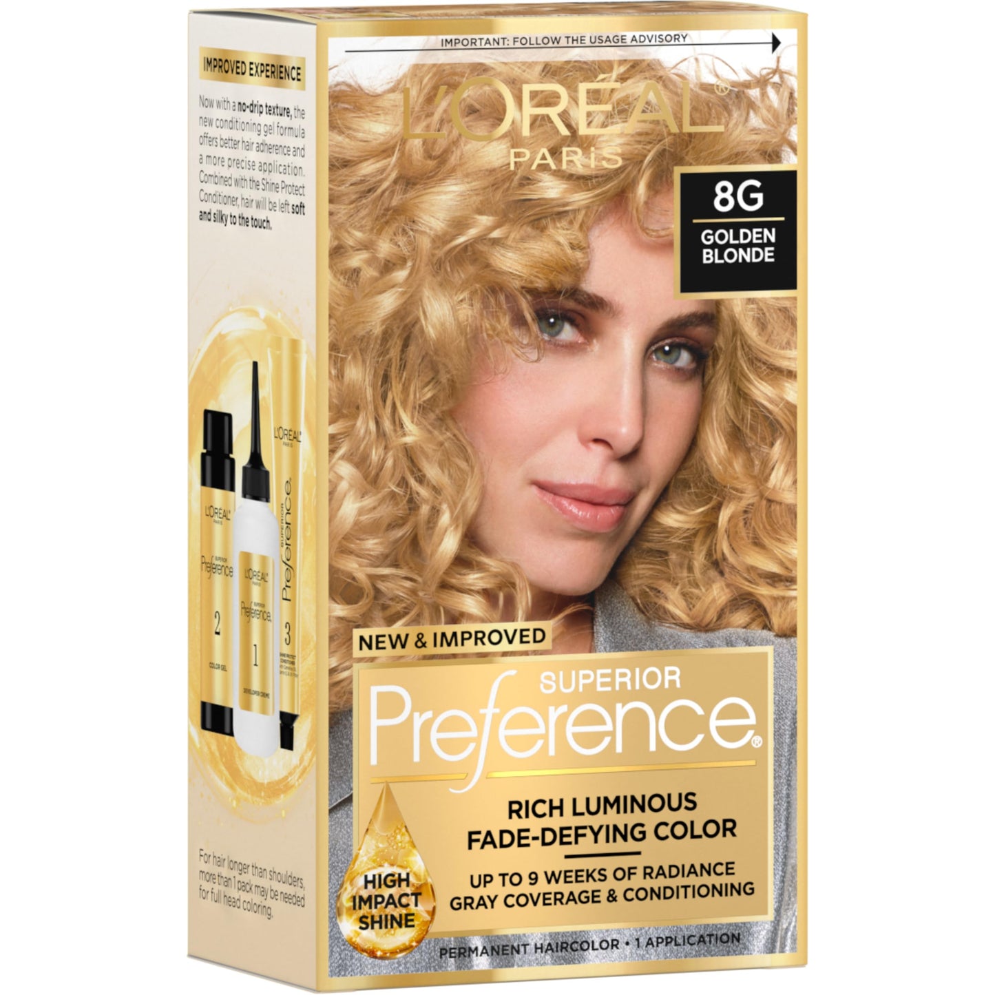 L'Oreal Paris Superior Preference Luminous Fade-Defying Permanent Hair Color, Hair Dye For Up to 9 Weeks of Radiance, Medium Brown 5, 1 Hair Dye Kit
