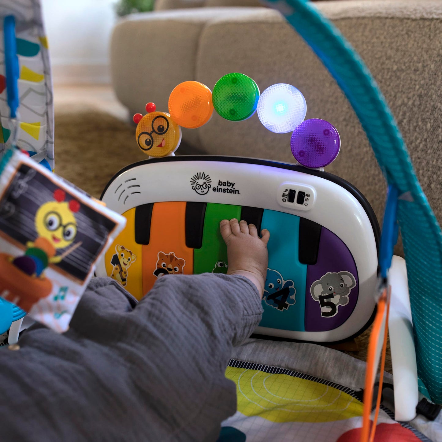 Baby Einstein 4-in-1 Kickin' Tunes Music and Language Play Gym and Piano Tummy Time Activity Mat