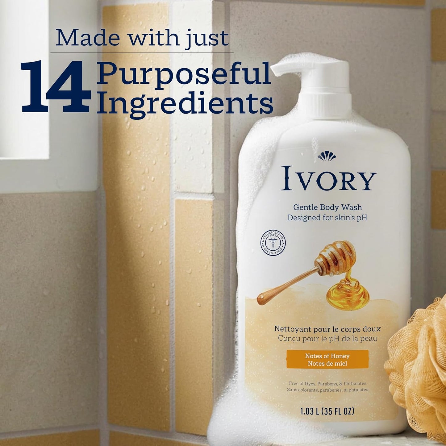 Ivory Body Wash Designed for the Whole Family, Jojoba Scent, 35 oz