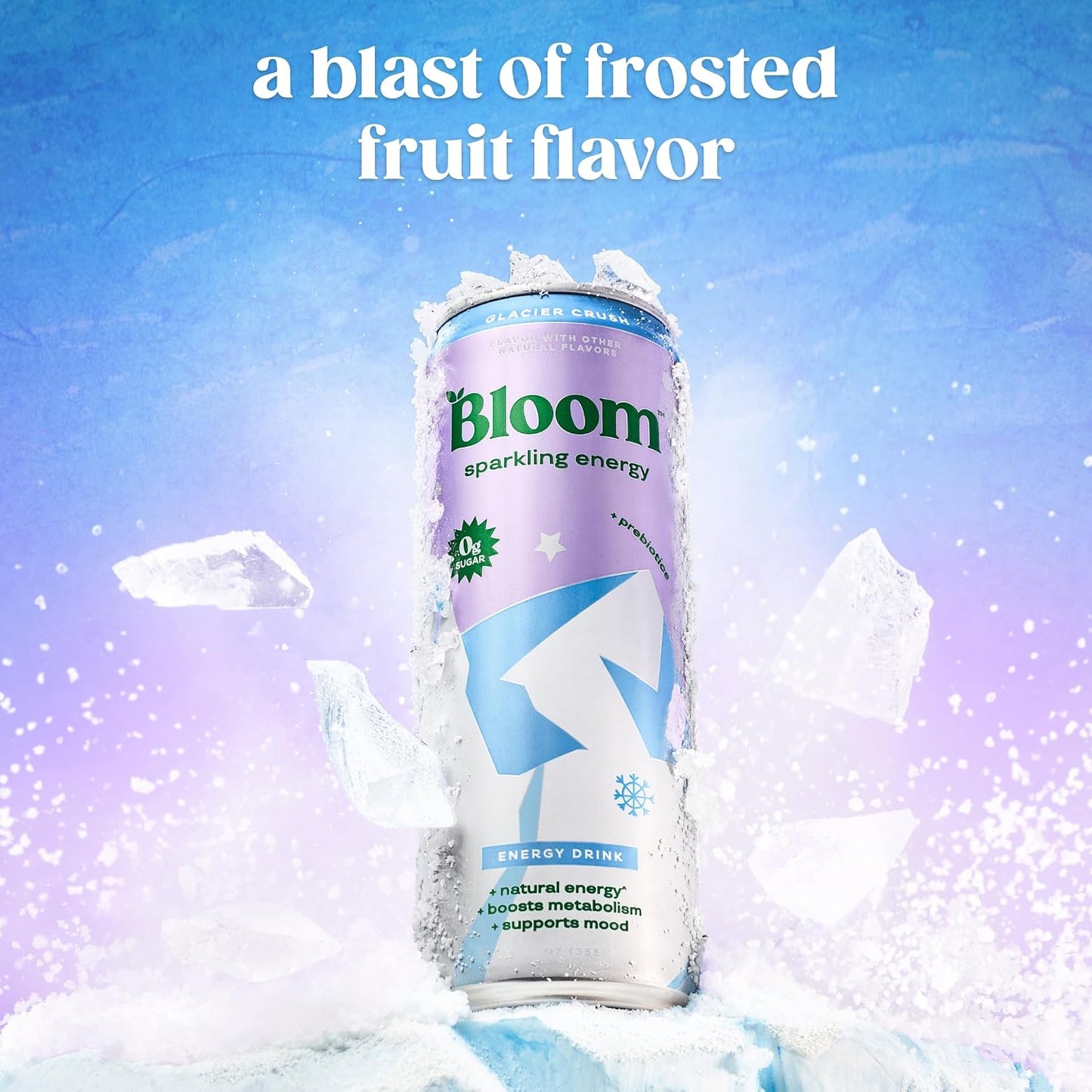 Bloom Nutrition Zero Sugar Energy Drink, Apple Crisp, 12oz 12pk
