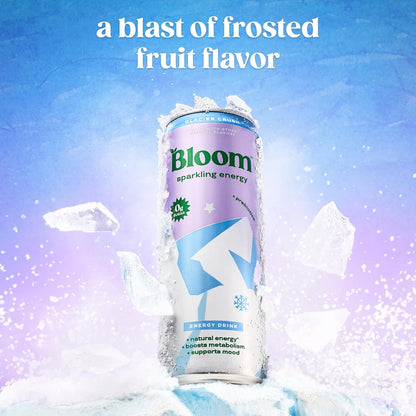 Bloom Nutrition Zero Sugar Energy Drink, Apple Crisp, 12oz 12pk