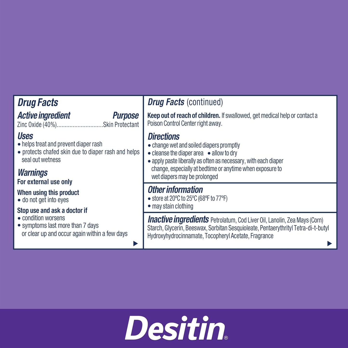 Desitin Maximum Strength Diaper Rash Paste, 40% Zinc Oxide, 4.8 oz