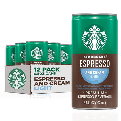 Starbucks Espresso & Cream, 6.5 Fl Oz Cans (Pack of 12)