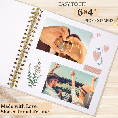 12"x12" Scrapbook Photo Album Linen Cover 40 Sheets 80 Pages White Paper