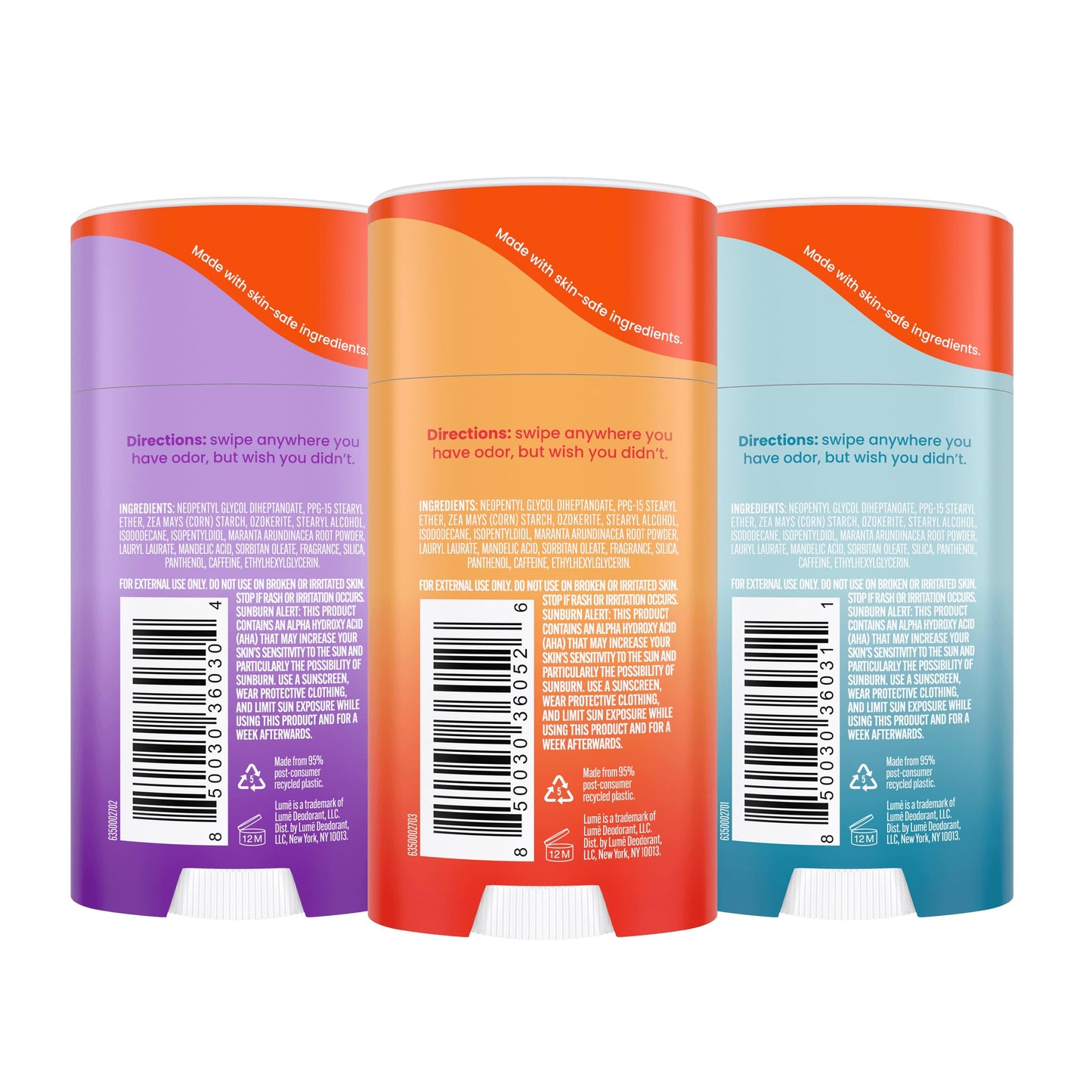 Lume Whole Body Deodorant - Solid Stick - 2.6 oz, 2 pk (Soft Powder)