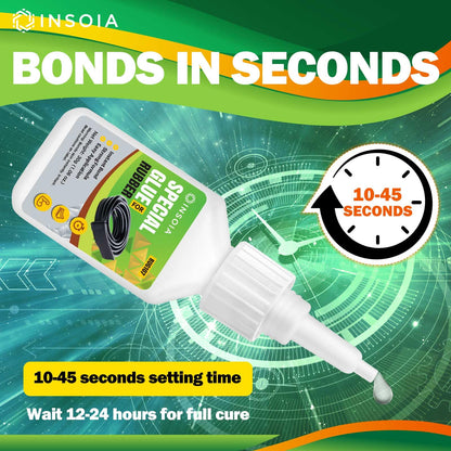INSOIA Super Medium CA Glue, 20g, Strong Bond, with Precision Tips