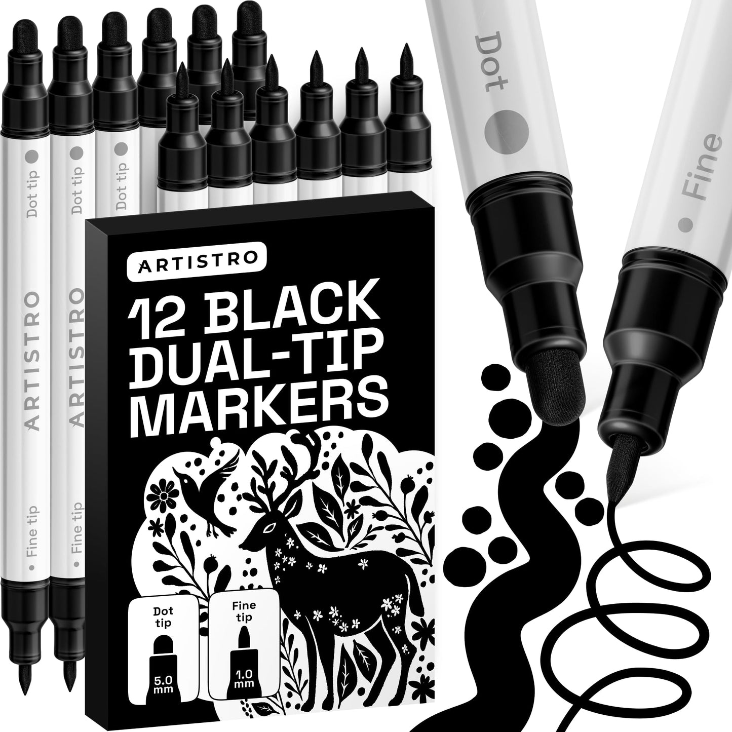 ARTISTRO Dual-Tip Acrylic Paint Marker Pens - Set of 36