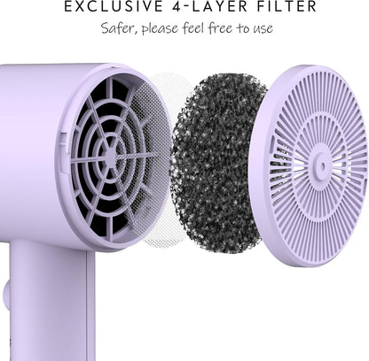 AINA Diffuser Hair Dryer Full-Featured Blow Dryer 110V/1600W(Ash Grey)
