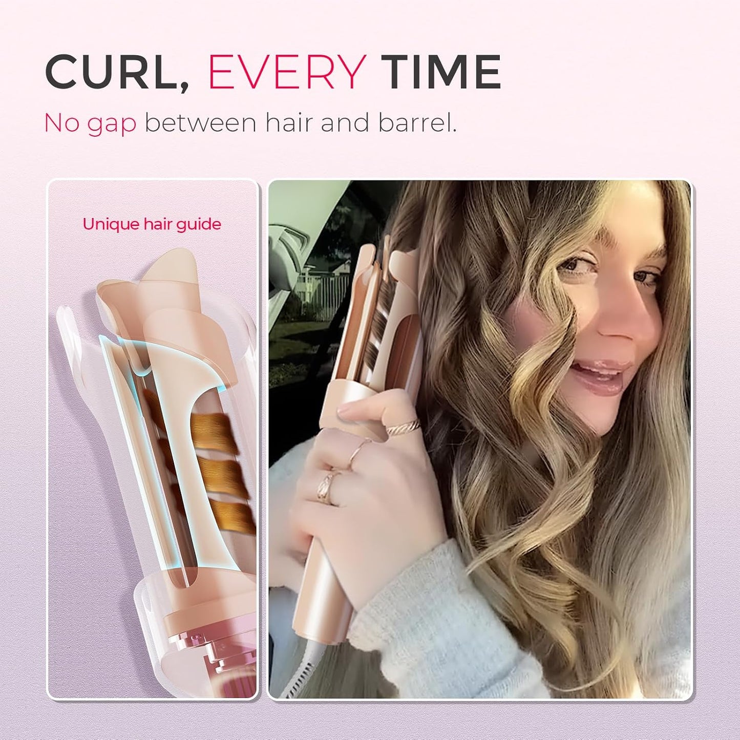 TYMO Automatic Rotating Curling Iron, TYMO CURLPRO Beach Waves Hair Curler